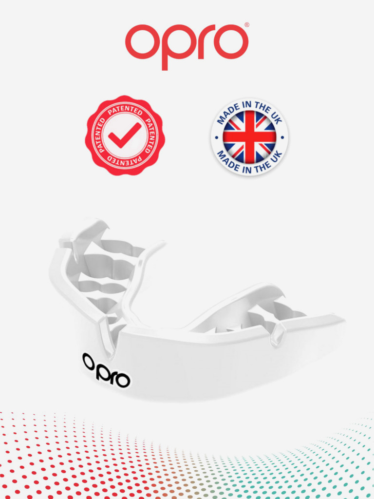 Боксерская капа взрослая, спортивная, защитная для зубов OPRO Instant Custom-Fit - Clear