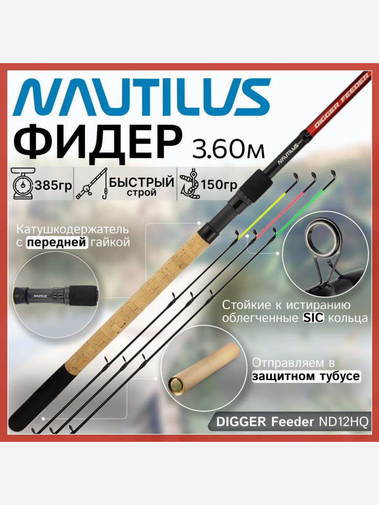 Фидер Nautilus DIGGER Feeder ND12HQ (3.60м до 150гр)