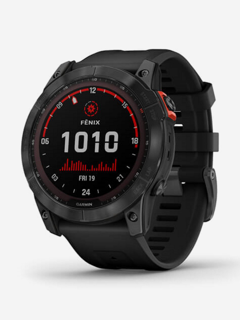 Часы Garmin Fenix 7X Solar c подзарядкой от солнца, серый с черным ремешком 010-02541-01