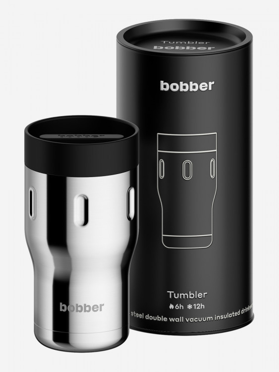 Термокружка вакуумная BOBBER Tumbler 350 мл, крышка 360, тепло до 6 часов, зеркальный
