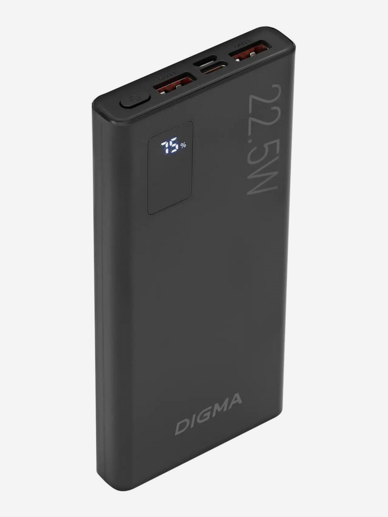 Мобильный аккумулятор DIGMA DGPF10A, черный, dgpf10a22pbk
