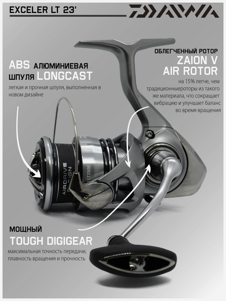 Катушка для спиннинга безынерционная Daiwa 23 Exceler LT 2500