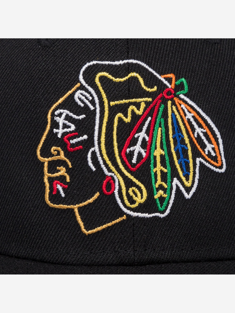 Бейсболка MITCHELL NESS HP9572-CBHBLCK Chicago Blackhawks NHL (черный)