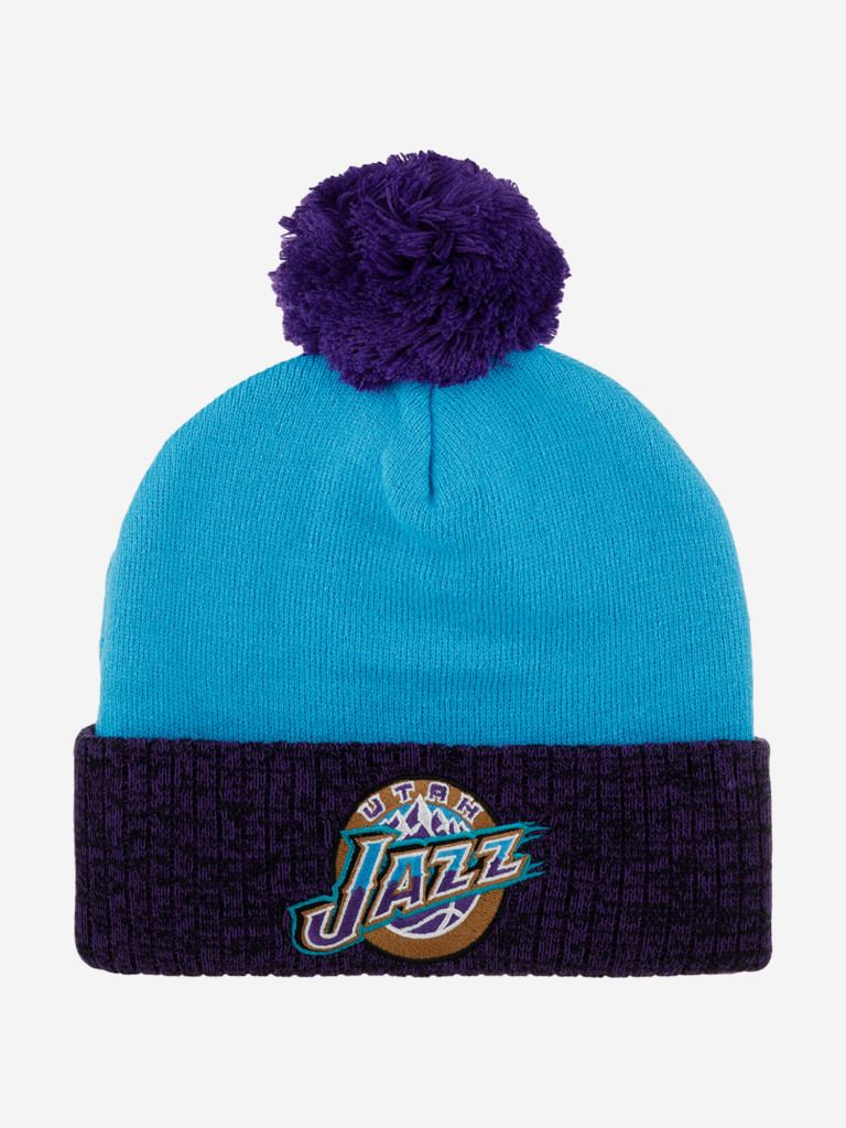 Шапка с помпоном MITCHELL NESS HPCK1052-UJAYYPPPTEAL Utah Jazz NBA (голубой)