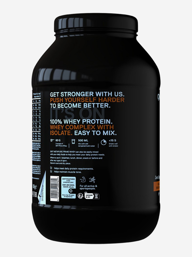 Сывороточный протеин для набора мышечной массы, изолят протеина QNT PRIME WHEY 908g Belgian Choco Brownie