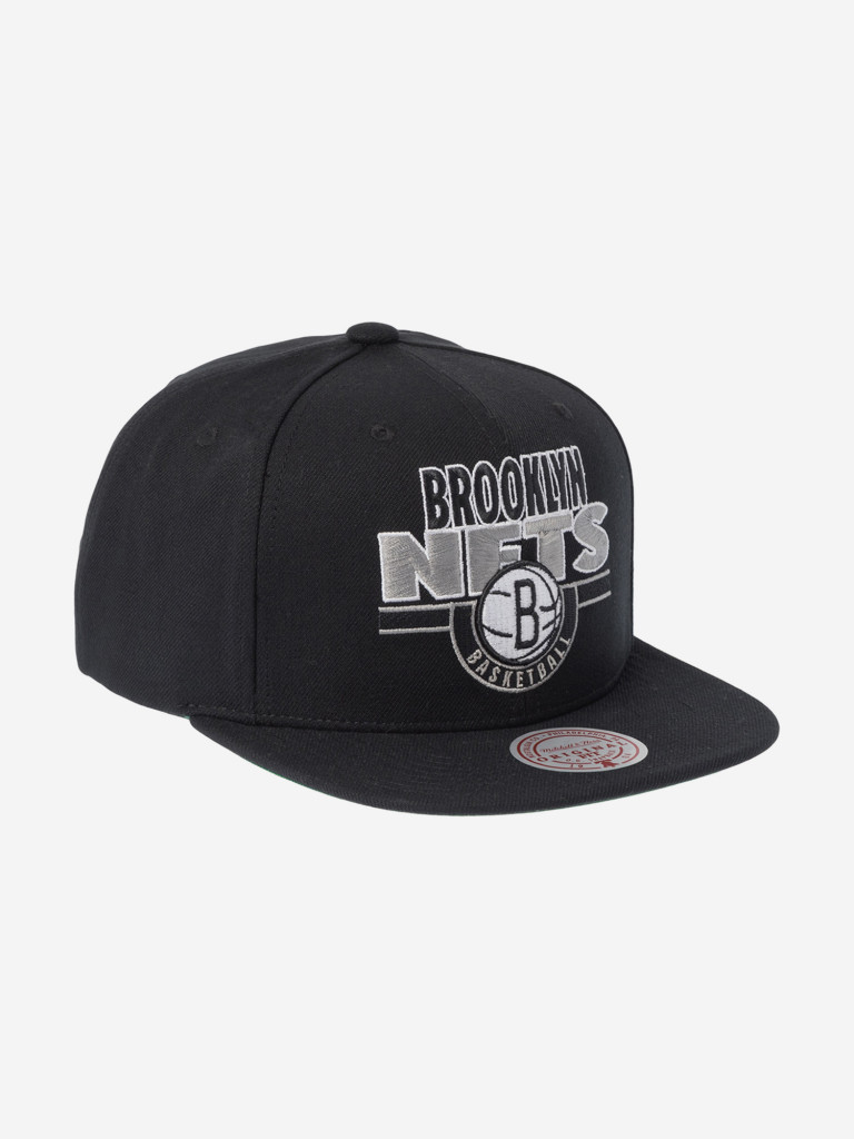Бейсболка с прямым козырьком MITCHELL NESS HS9732-BNEBLCK Brooklyn Nets NBA