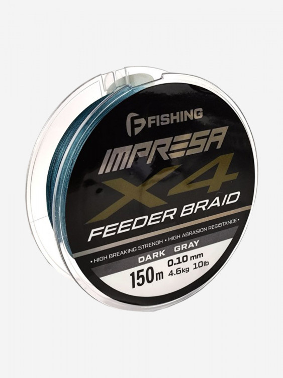 F-FISHING Шнур Impresa Braid PE X4 Feeder 150м Dark Grey 0,10мм 4,6кг