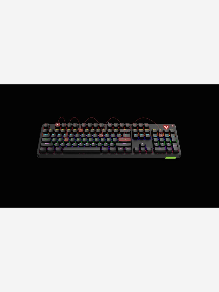 RAPOO Игровая механическая клавиатура+мышь проводная V185S, цвет - черный (13313)