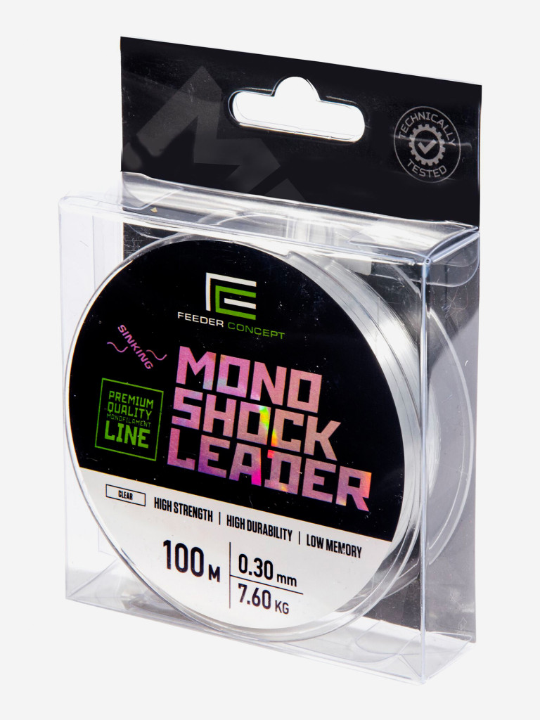 Леска рыболовная Feeder Concept MONO SHOCK LEADER Clear монофильная прозрачная длина 100 м, диаметр 0,30 мм