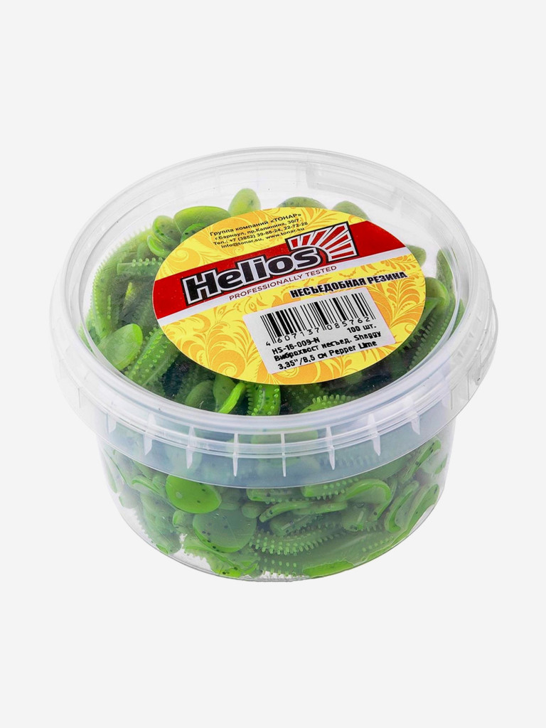 Мягкая приманка Helios Shaggy, 3,35'' / 8,5 см, Pepper Lime, 100 шт (HS-16-009-N)