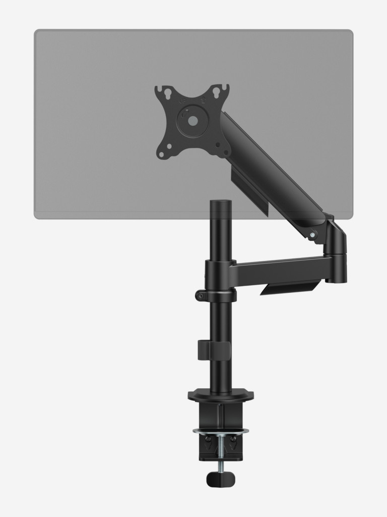 UNITEKI FMGT91PIPE Кронштейн для монитора к столу со струбциной, системы газлифт, диагональ 17-35", крепление с функцией перемещения в вертикальной плоскости и нагрузкой от 2 до 9 кг.