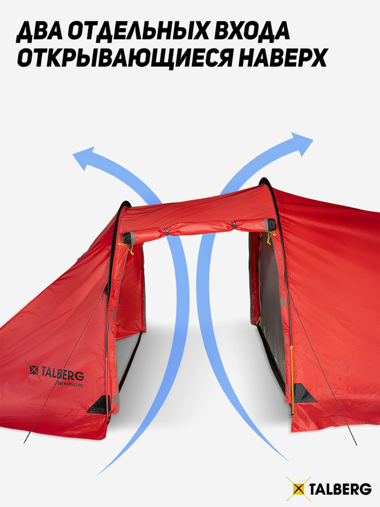 Палатка Talberg NORGA 3 RED, туристическая 3 местная, двухслойная для охоты и рыбалки под печь