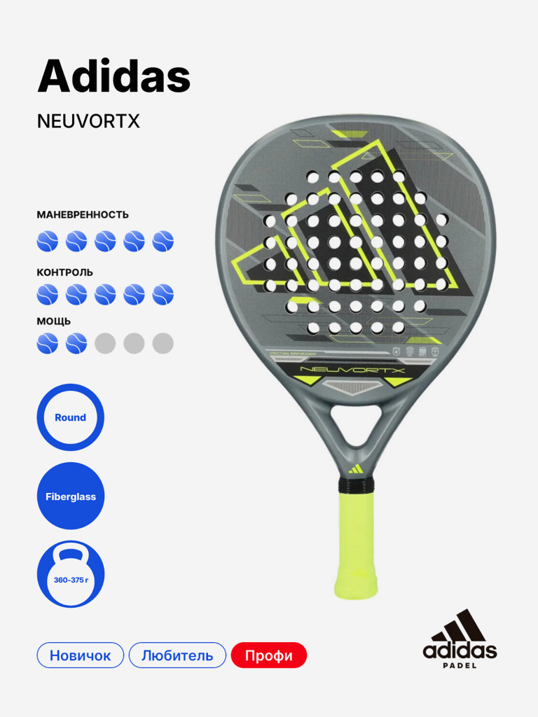 Ракетка для падела Adidas Neuvortx Black/Lima