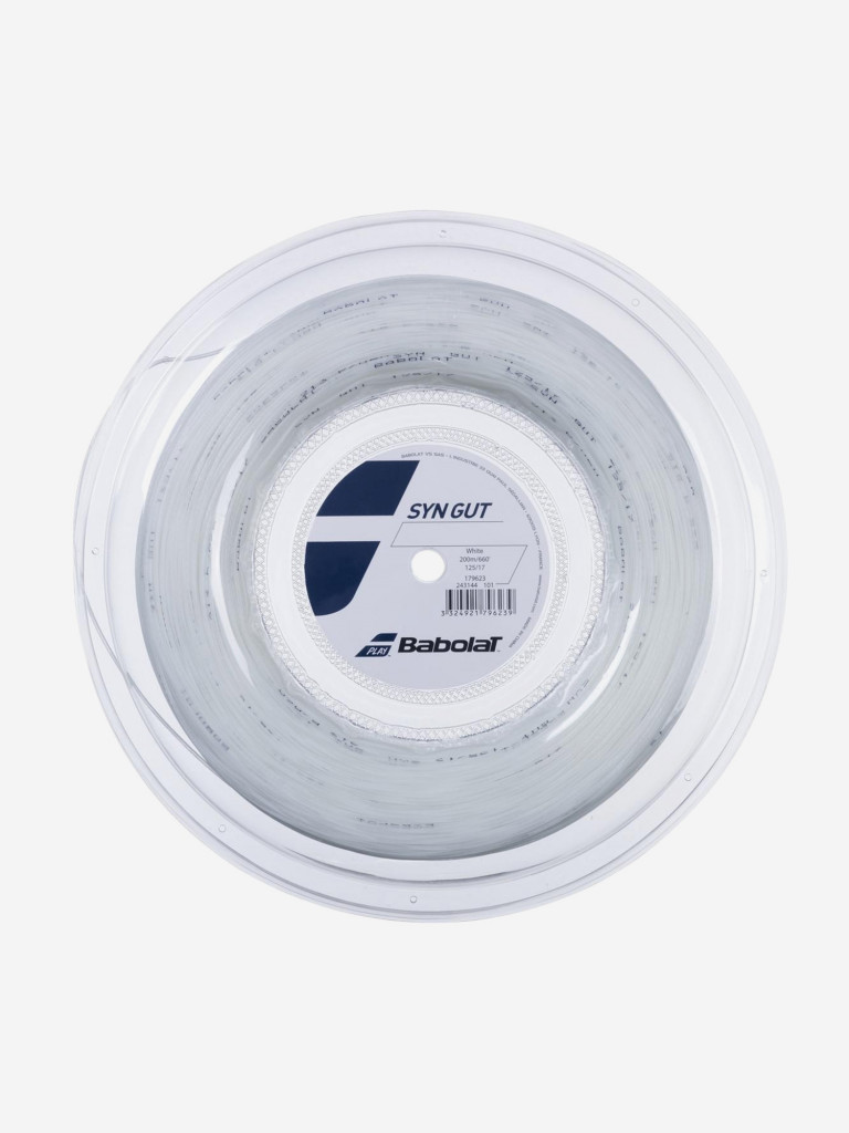 Струна теннисная синтетическая Babolat SYN GUT 200 метров, белый (101V), 125