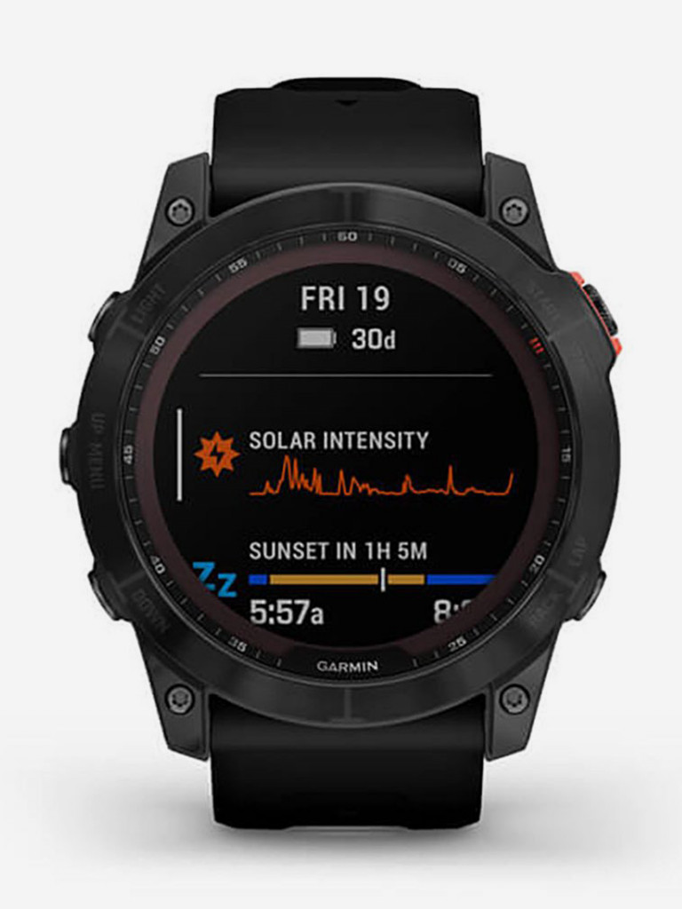 Спортивные наручные часы Garmin Fenix 7X Solar Slate Gray с силиконовым ремешком