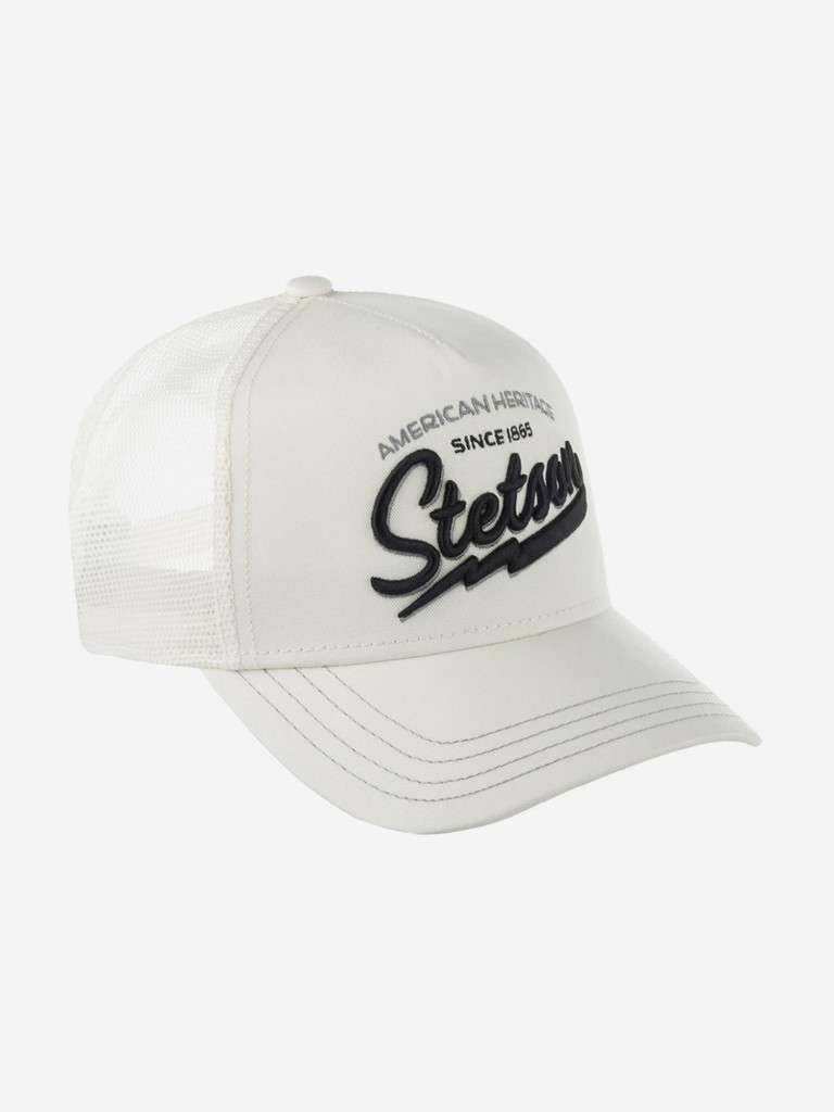 Бейсболка с сеточкой STETSON 7751171 TRUCKER CAP AMERICAN HERITAGE CLASSIC (белый)