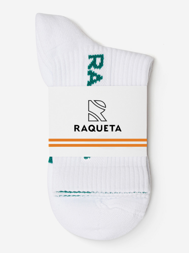 Носки RAQUETA SPORT Tenista, белые c зеленым