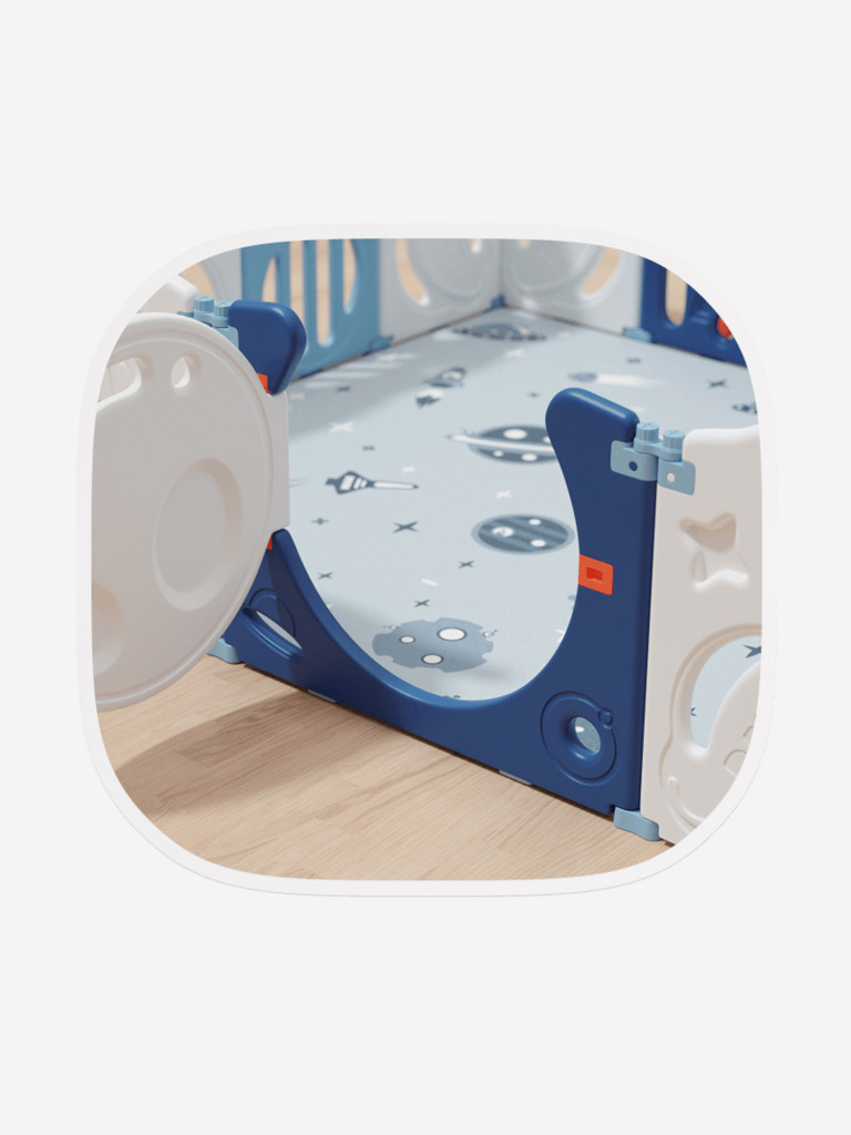 Манеж UNIX Kids SUPREME Space 200x200 Blue с качелями