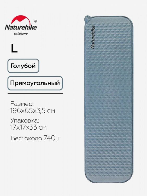 Коврик Naturehike yugu, самонадувающийся, 196 см