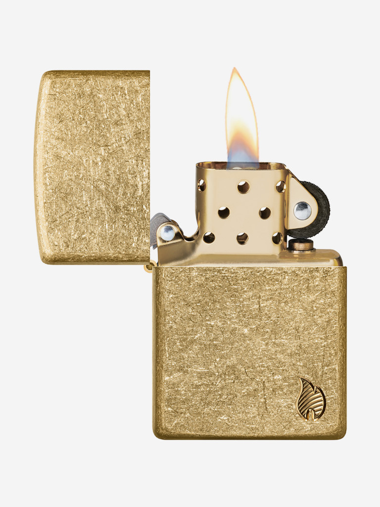 Зажигалка бензиновая ветроустойчивая Zippo Armor Flame Tumbled Brass