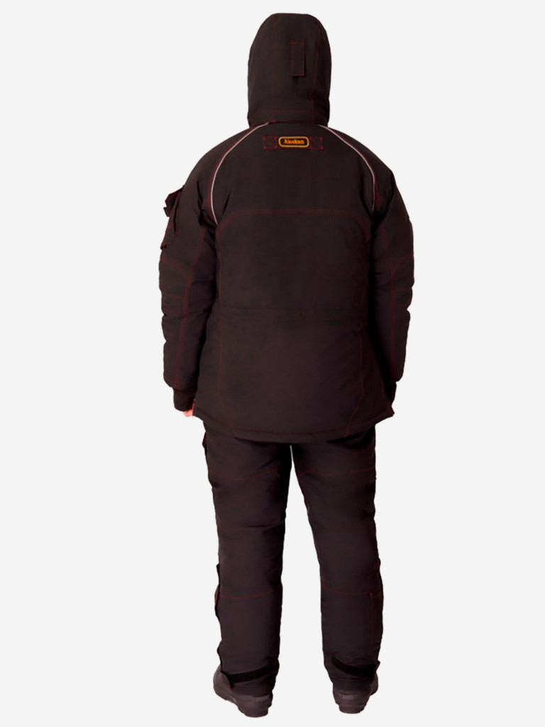 Костюм зимний Alaskan Russian Mission Old School шоколадный/ бордовый (куртка+полукомбинезон) для рыбалки и охоты