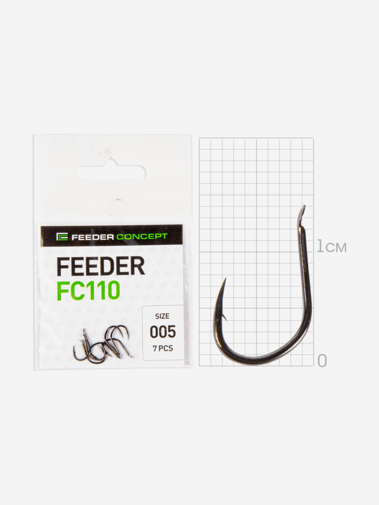 Крючки рыболовные Feeder Concept FC110 рыболовные №005 для фидера и поплавочной ловли, набор 35 штук