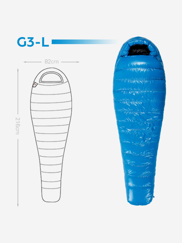 Спальный мешок AEGISMAX G3, пуховый, -15 , размер L, синий