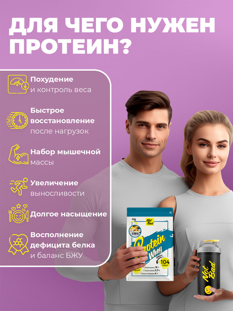 Протеин сывороточный, NotBad Whey Protein, 450 г, Миндаль в шоколаде