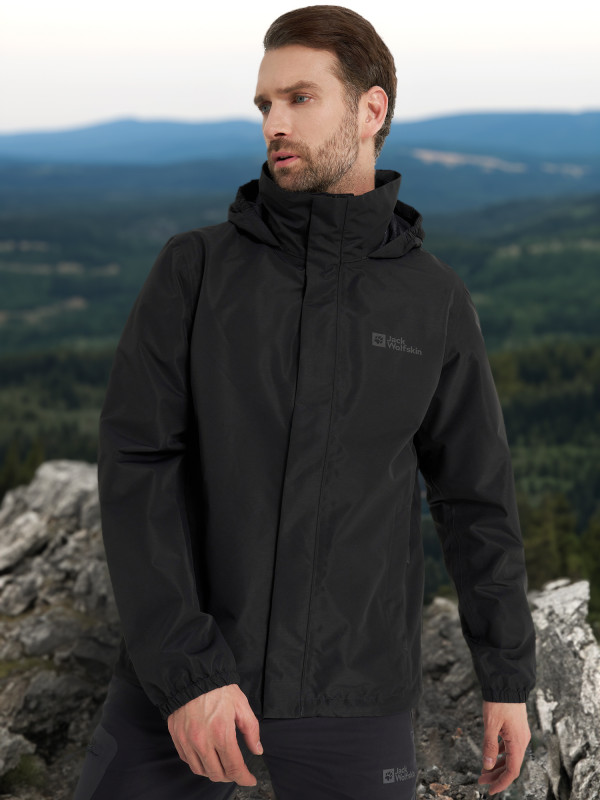 Куртка мембранная мужская Jack Wolfskin Stormy Point арт. 1111142 черный цвет — купить за 12599 руб. со скидкой 10 %, отзывы в интернет-магазине Спортмастер
