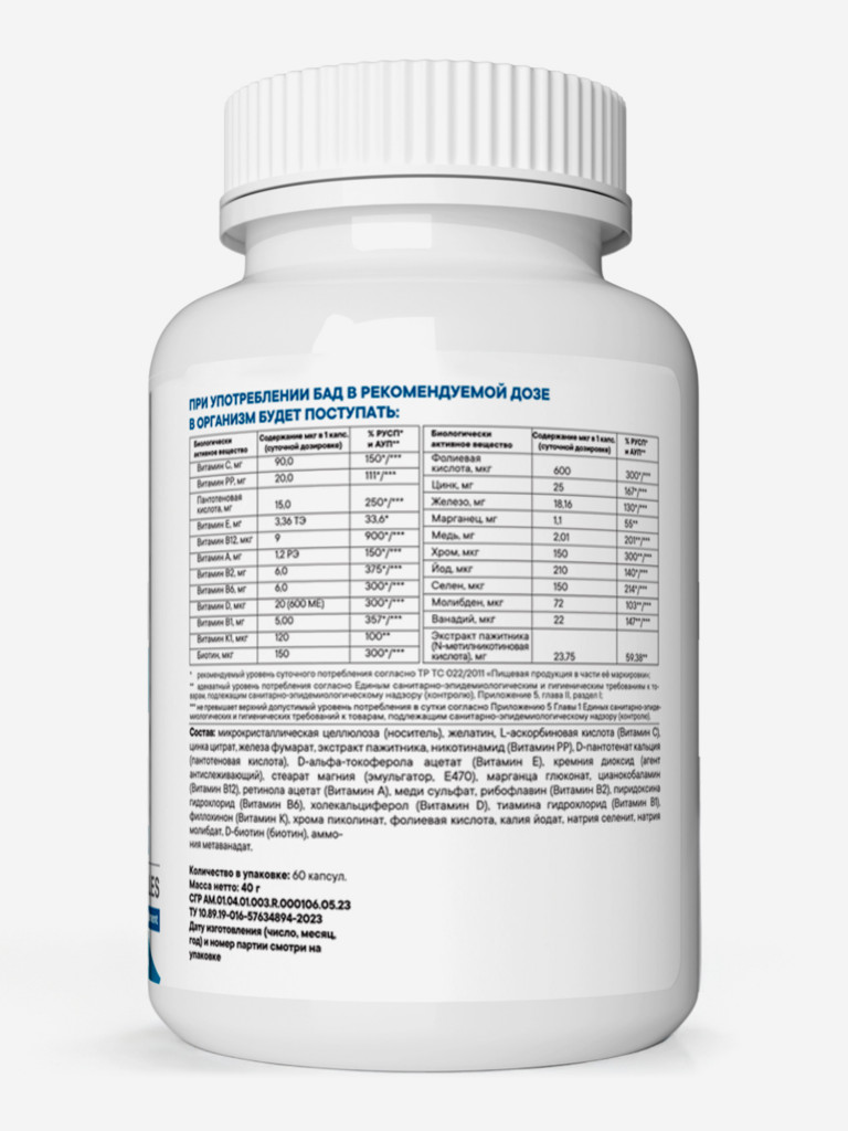 Витамины для мужчин VITAMIN GARDEN BASIC DAILY, 60 капсул