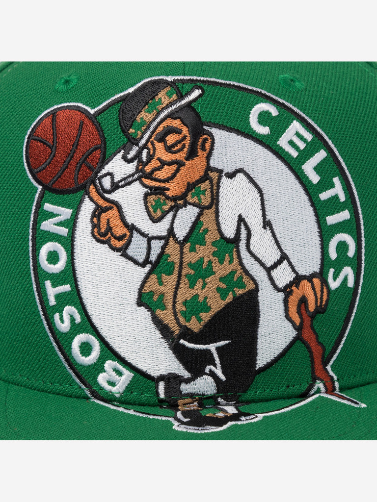 Бейсболка с прямым козырьком MITCHELL NESS HS10521-BCEGREN Boston Celtics NBA (зеленый)