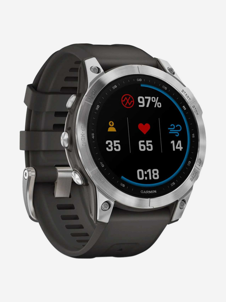 Спортивные часы Garmin Fenix 7 Silver с силиконовым ремешком