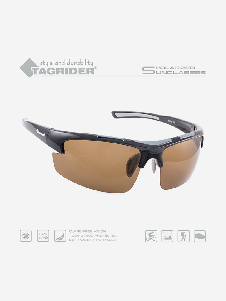 Очки поляризационные для рыбалки Tagrider в чехле N08-1 Brown