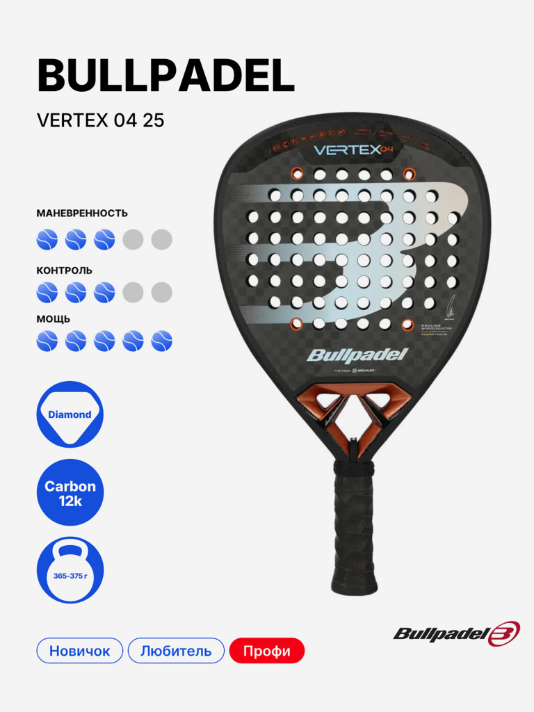 Ракетка для падела BULLPADEL Vertex 04 25