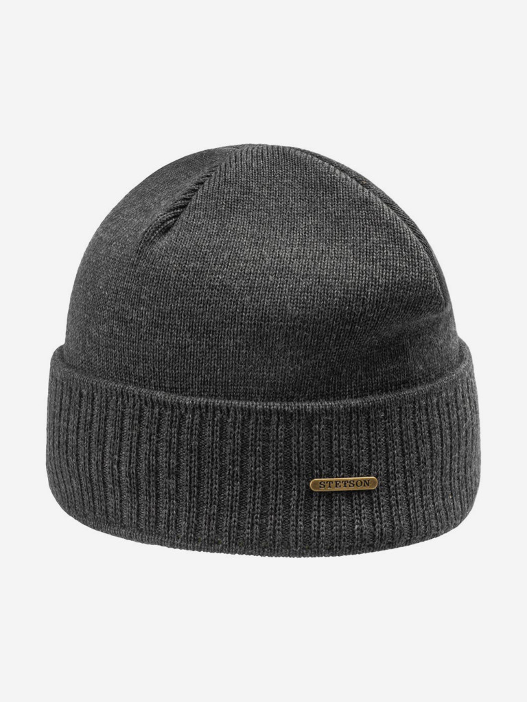 Шапка с отворотом STETSON 8599304 BEANIE MERINO (серый)