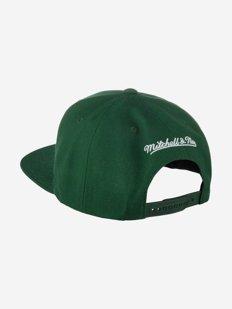 Бейсболка с прямым козырьком MITCHELL NESS HHSS3258-MBUYYPPPGREN Milwaukee Bucks NBA