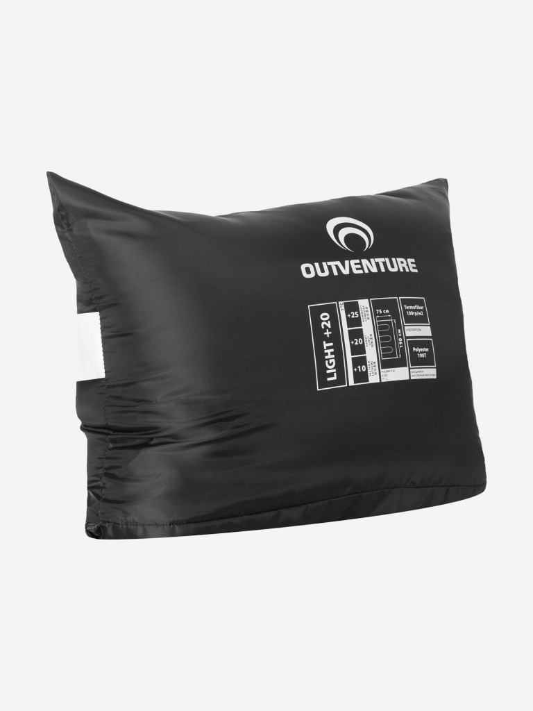 Спальный мешок Outventure Soft Light +20 черный цвет — купить за 1299 руб.,  отзывы в интернет-магазине Спортмастер