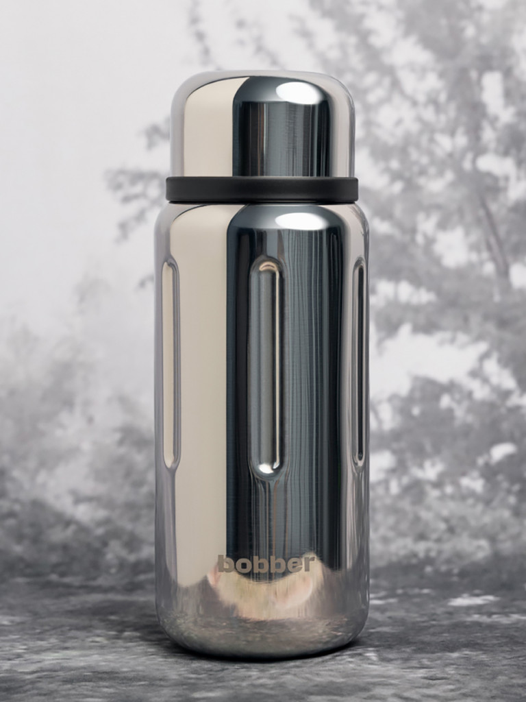 Термос вакуумный BOBBER Barrel 1 л с широким горлом и ситечком, тепло до 40 часов, зеркальный