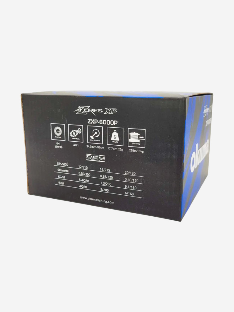 Катушка Okuma AZORES XP 6000P Low Speed, с передним фрикционом