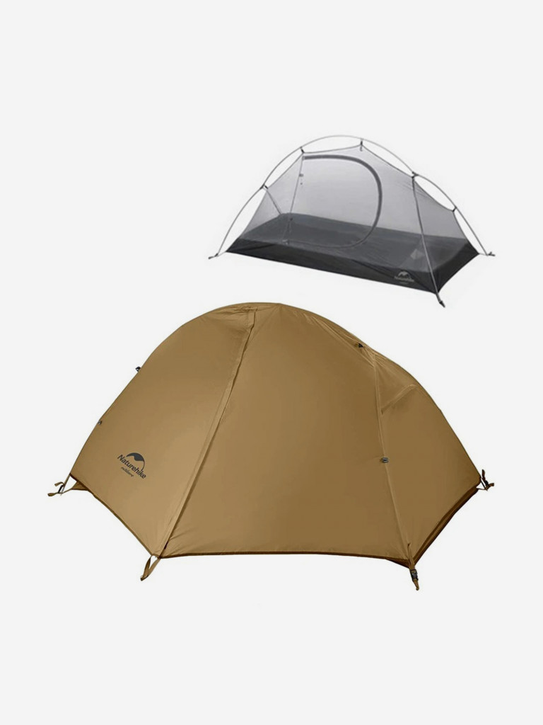Палатка 1-местная Naturehike Spider 1 Cycling, нейлон 20 D, футпринт, коричневая