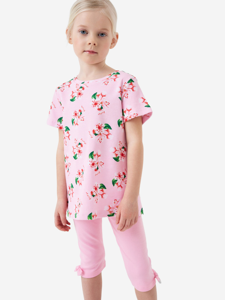 Комплект для девочек: футболка, легинсы укороченные PlayToday