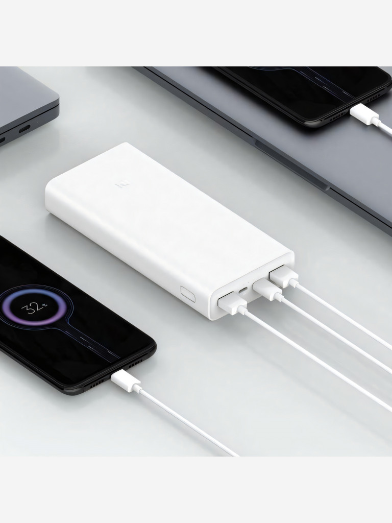 Внешний аккумулятор Xiaomi Mi Power Bank 3 20000 mAh, Type-C, White, CN