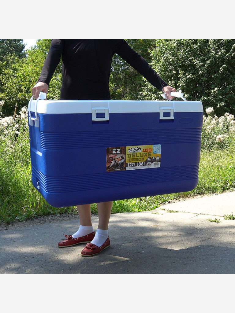 Термоконтейнер EZ COOLERS Keep cold deluxe icebox 100, 127 л, синий