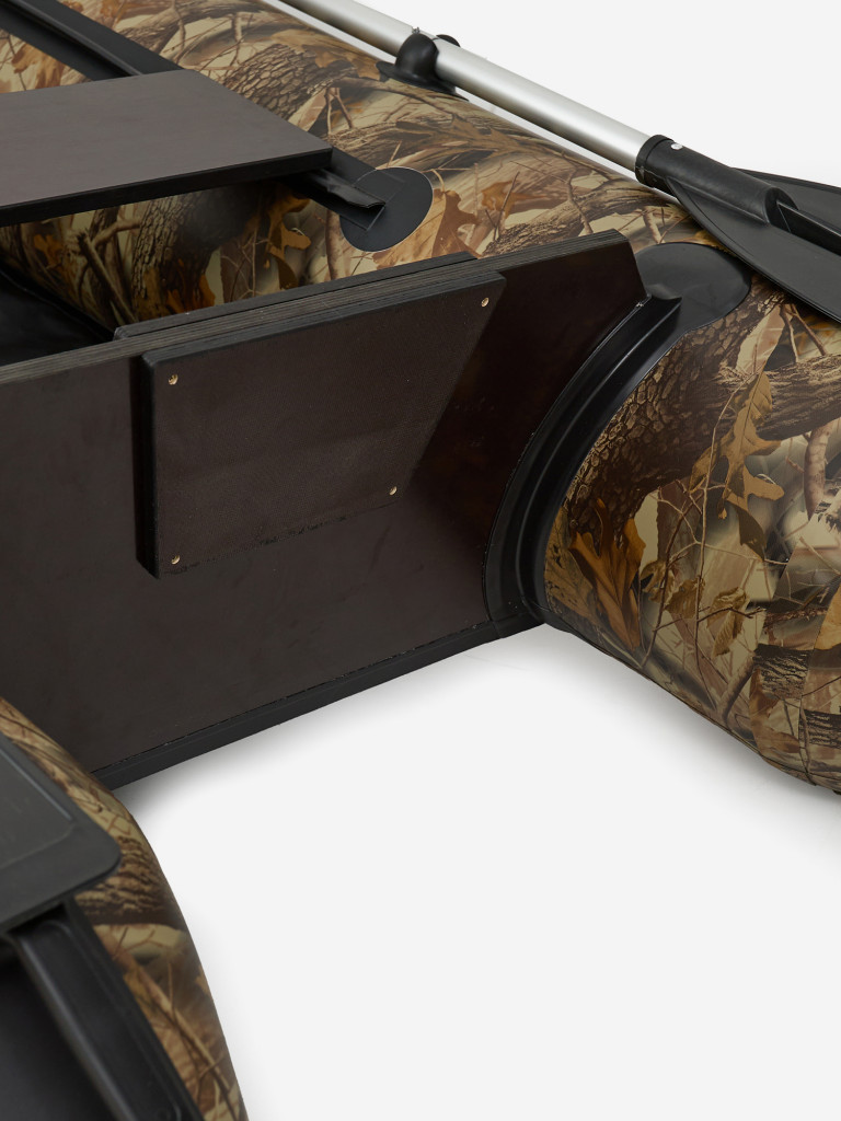 Лодка ПВХ надувная под мотор Yukona 280 TLЛЮКС двухместная для рыбалки с жестким дном. камуфляж