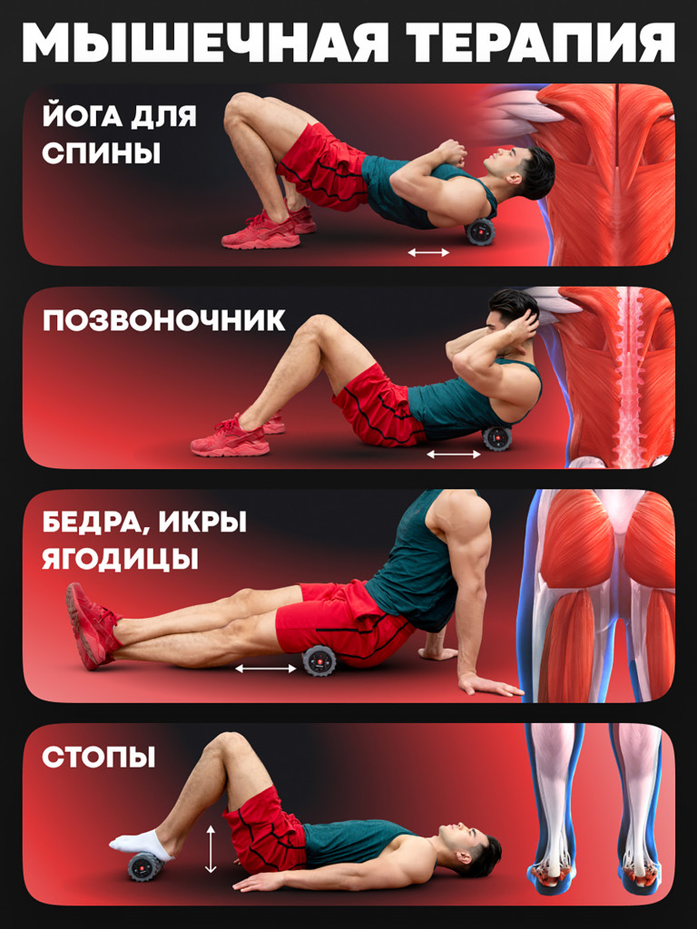 Массажный валик с вибрацией Vibro Roll