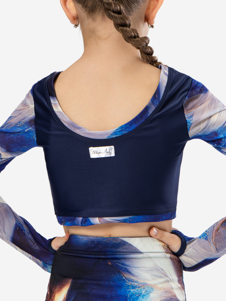 Топ спортивный детский с длинным рукавом ШарЛиС для девочек Sunrise blue