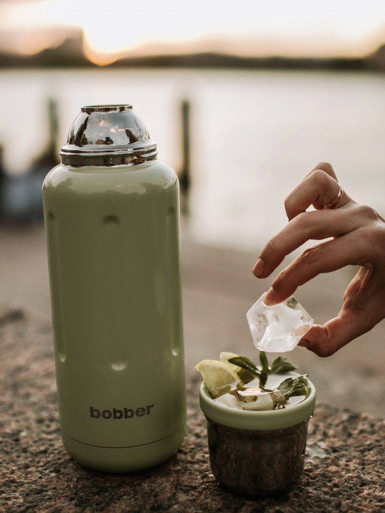 Термос вакуумный для напитков BOBBER Flask 1 литр, тепло до 48 часов, мятный