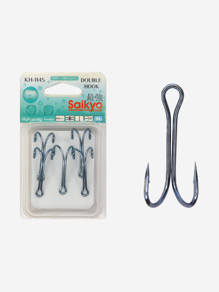 Крючки для рыбалки Saikyo двойные KH-1145 Blue ( упк. по 5шт.)