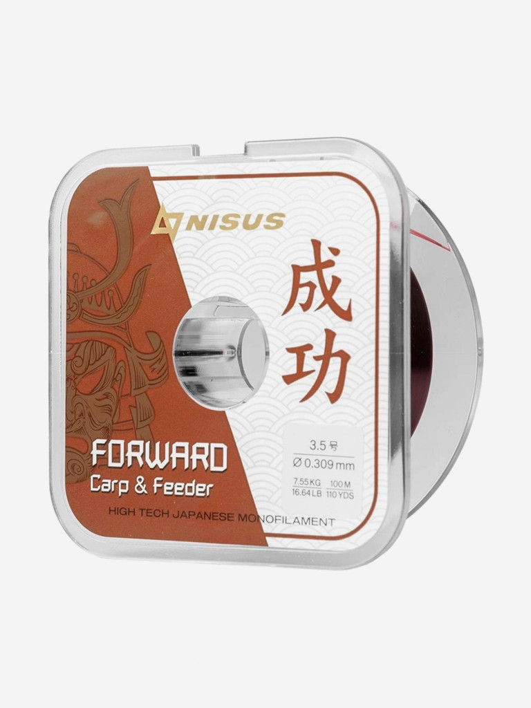Леска для рыбалки Nisus FORWARD Carp&Feeder Nylon 0,309мм, 100м, 7,55кг, темно-коричневый