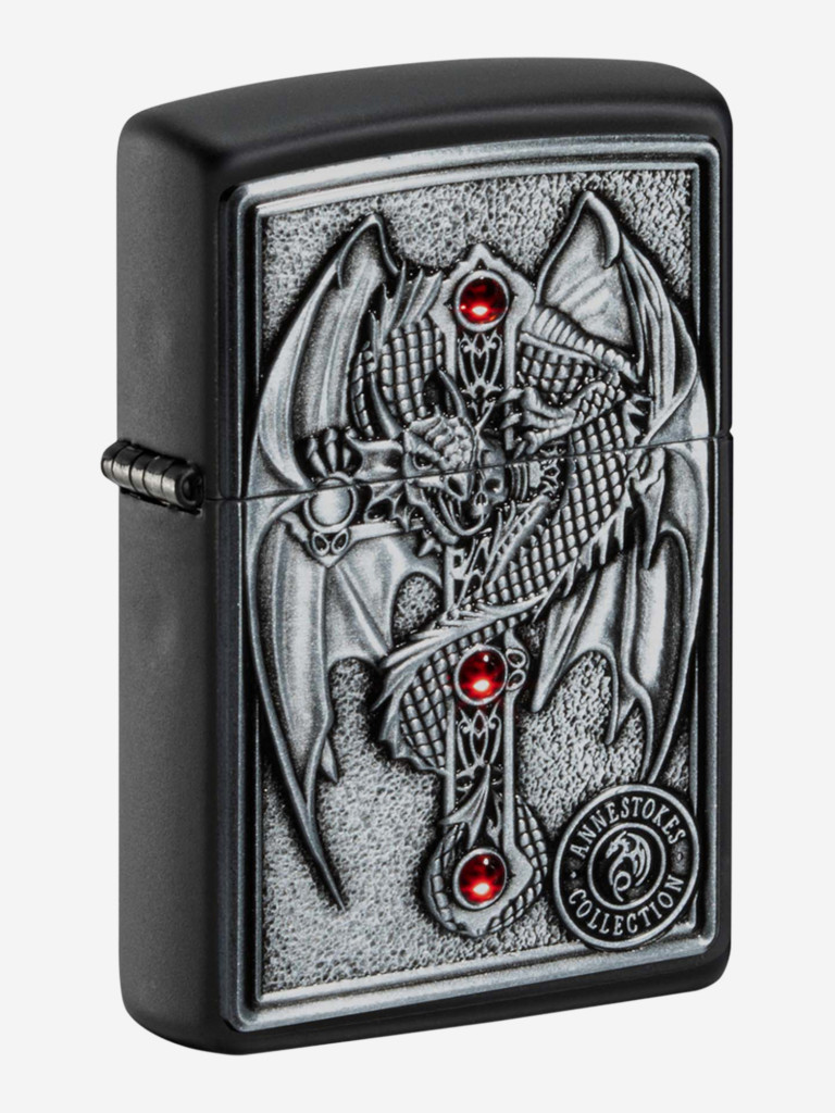 Зажигалка Zippo Winged Dragon Cross Black Matte